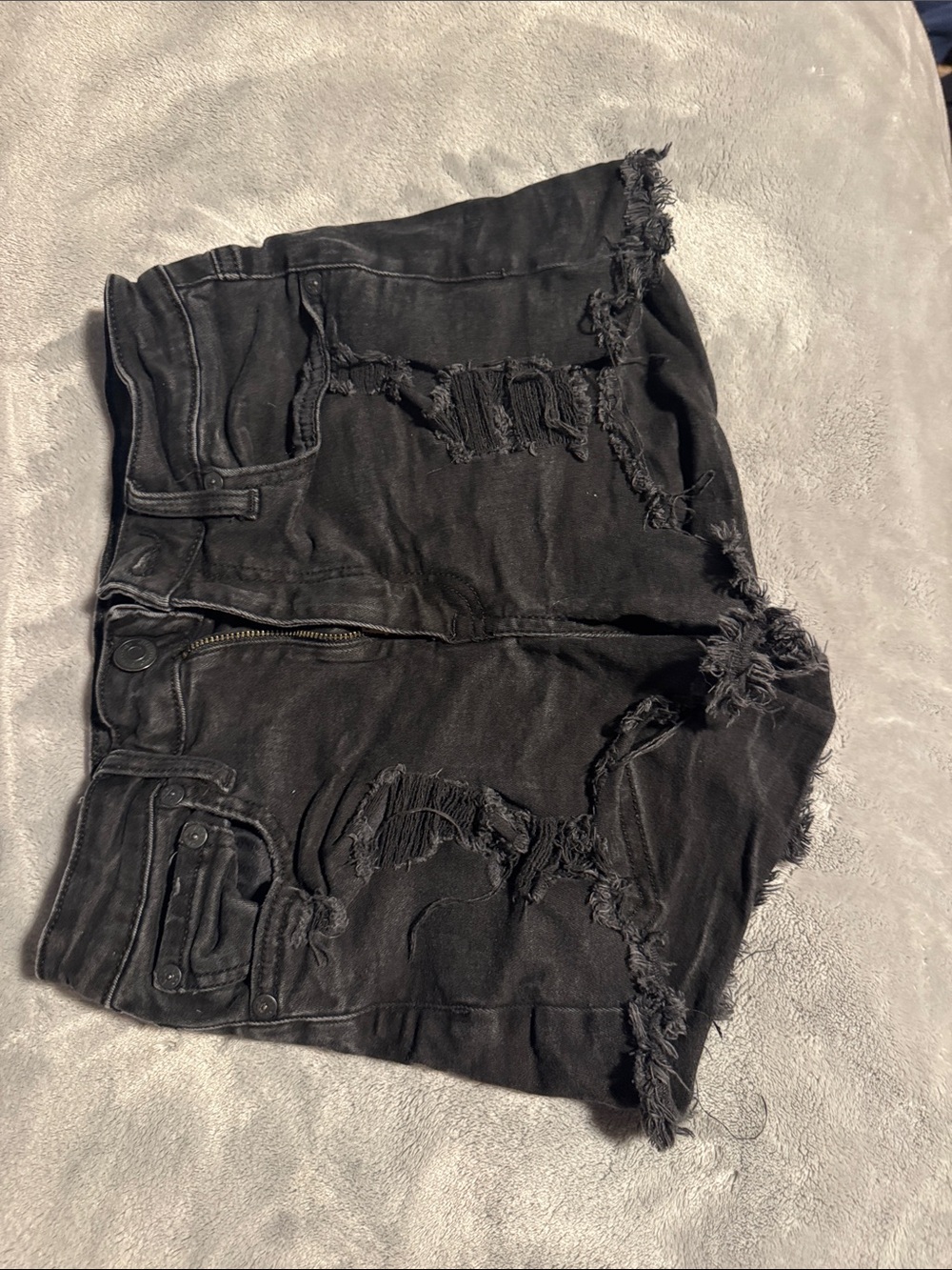 Aeropostale Black Distressed Denim Cutoff Shorts